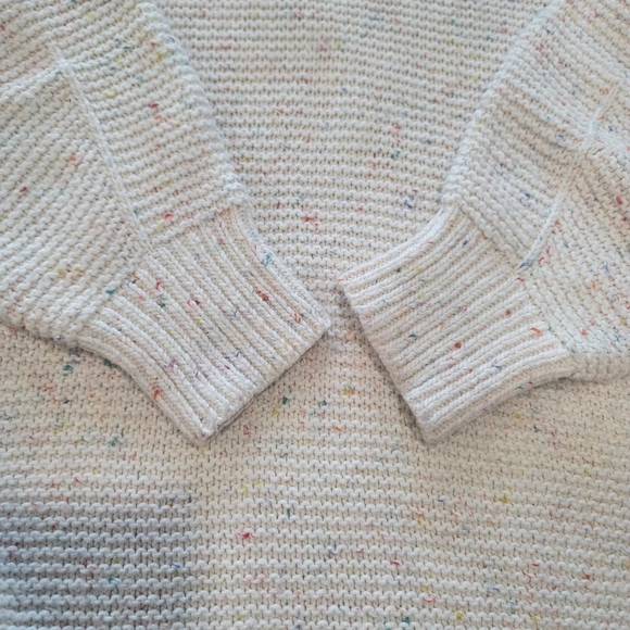 Lou & Grey Funnel Neck oversized cozy rainbow chip sweater size Small - Picture 10 of 15